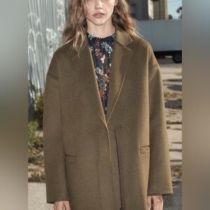 Zara Basics Oversized Olive Coat Two
